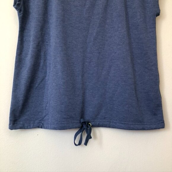 JANE AND DELANCEY Solid Blue Rainbow Shoulder Stripe Gay Pride Month Pride Top M - Picture 4 of 10